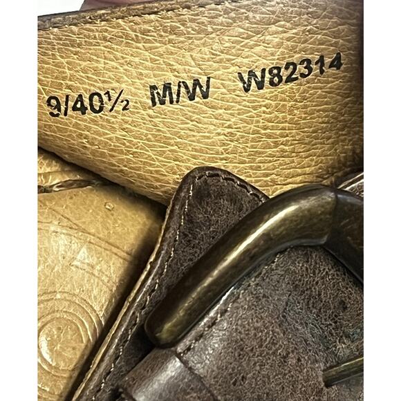 Born Wedge Sandals Womens Size 9 Brown Leather Platform Buckle Woven W82314 - Picture 10 of 13